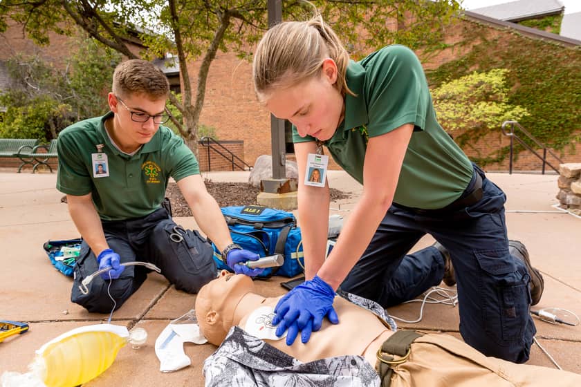 EMS students practicing CPR